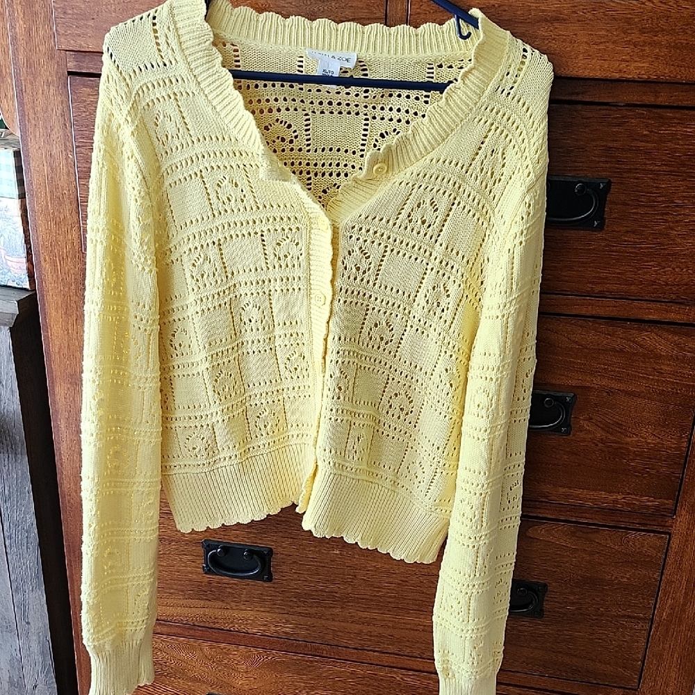 Faith & Zoe Yellow Cardigan Sweater